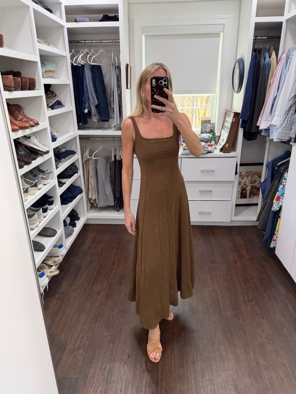 DISSH Square-Neck Brown Midi Dress 4